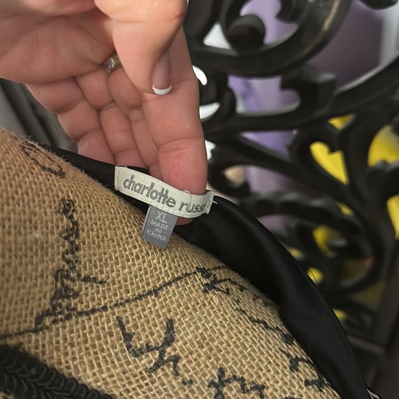 CHARLOTTE RUSSE Boho Long Slit Sleeves V-Neck Pink & Black Chiffon Flowy Dress. - Picture 10 of 11